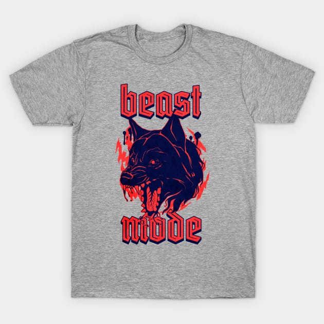 Beast Mode Gym Motivation Red T-Shirt by RuthlessMasculinity